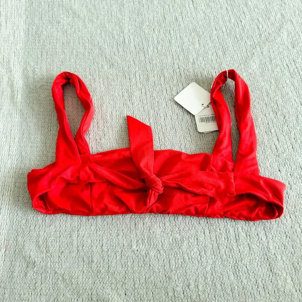 Monday Swimwear Paprika Red Puerto Rico Over the Shoulder Swimsuit Top - M - NWT
